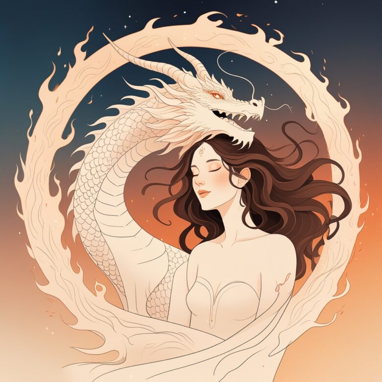 goddess with her white dragon
